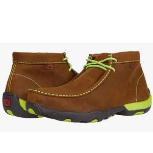 Mens Twisted X Steel Toe Safety Shoes Chukka Driving Moc 10.5 Wide Brown MDMST02